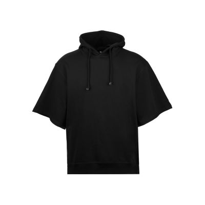 Худи оверсайз с коротким рукавом Warsaw унисекс, черный-2