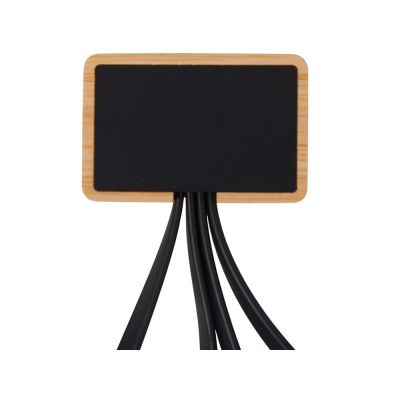 Кабель 3-в-1 с подсветкой лого Reedia S6, бамбук, черный-3