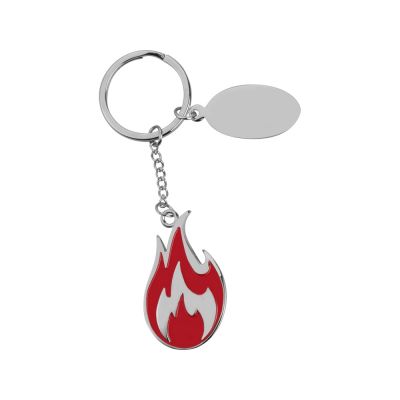 Брелок с шильдом,  красный/серебристый-1