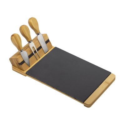 Набор для сыра из сланцевой доски и ножей Bamboo collection Taleggio-1