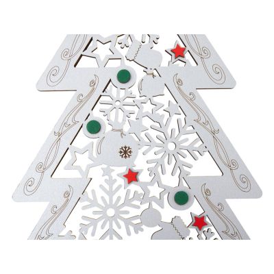 Шкатулка из фанеры в виде елки Firytale , серебристая-5