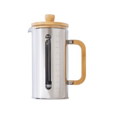 Френч-пресс в стальном корпусе и ручкой из бамбука Coffee break, 1000 мл-2