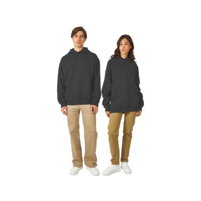 Толстовка с капюшоном оверсайз Berlin унисекс, темно-серый-5