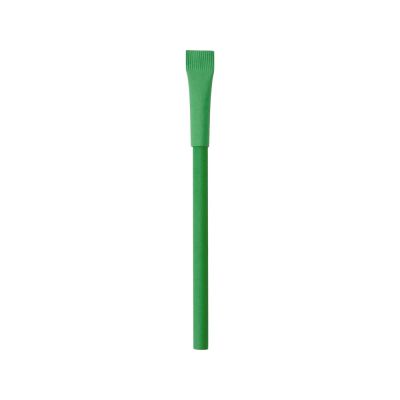 Ручка картонная с колпачком Recycled, зеленый классик-2