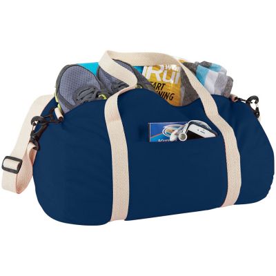Хлопковая сумка Barrel Duffel, темно-синий/бежевый-2