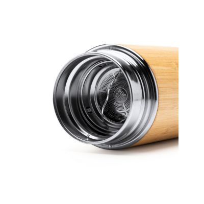 Термос CEDRO из нержавеющей стали 304 и бамбука с заварочным устройством, 480 мл, натуральный-2