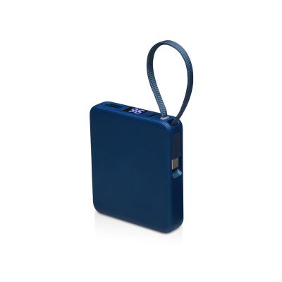 Внешний аккумулятор со встроенным кабелем USB-C Дэнси, 5000 мАч, темно-синий-0