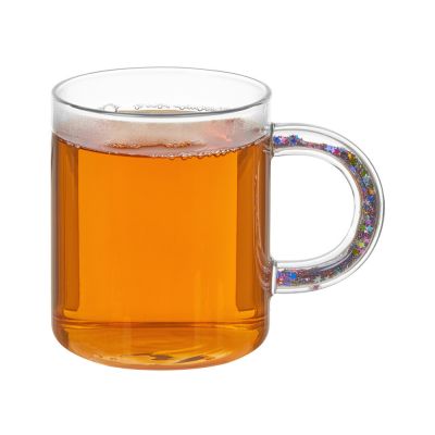 Стеклянная кружка с блестками в ручке Feria-4