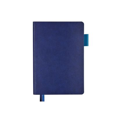 Ежедневник А5 датированный Boston 2026, синий с голубым обрезом-1