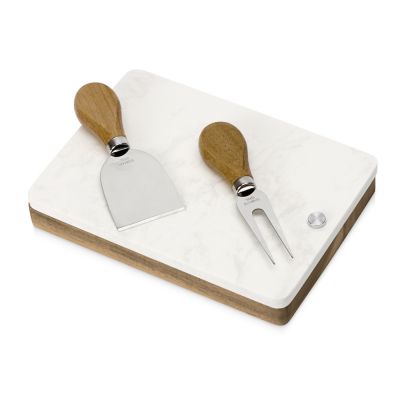 Набор ножей для сыра Fontina, акация и искусственный мрамор-0
