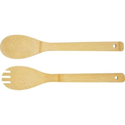 Argulls, бамбуковая салатница и приборы, natural-1
