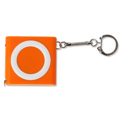 Брелок-рулетка с фонариком, 1 м., оранжевый/белый-3