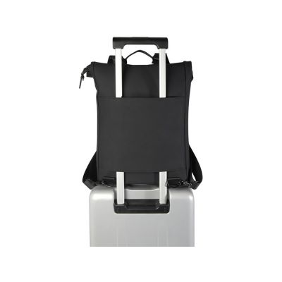 Рюкзак для ноутбука 15,6 Turner объемом 12 л со сворачивающимся верхом, изготовленный из переработанных материалов по стандарту GRS - сплошной черный-4