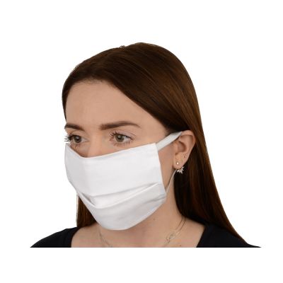 Маска для лица многоразовая из хлопка, белый-1