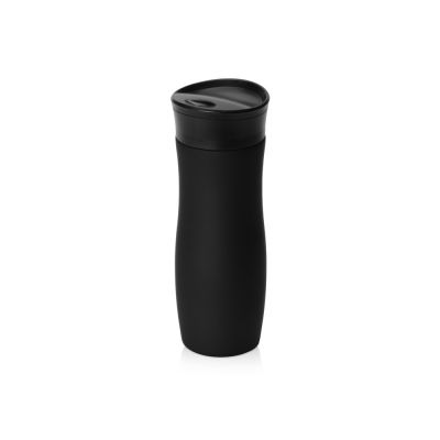 Вакуумная термокружка с кнопкой Streamline, Waterline, soft-touch, тубус, черный-1