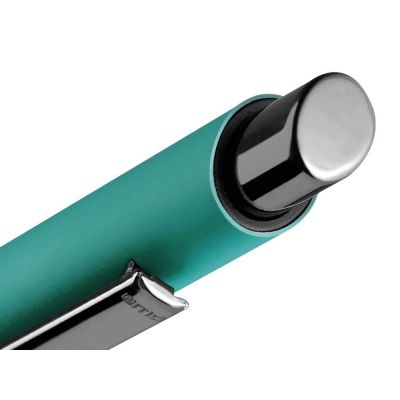 Металлическая шариковая ручка soft touch Ellipse gum, бирюзовый-2