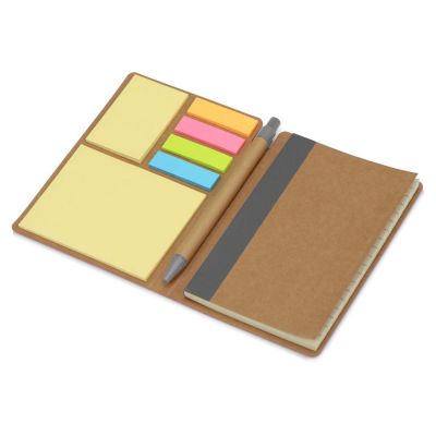 Блокнот А6 Write and stick с ручкой и набором стикеров, серый-1