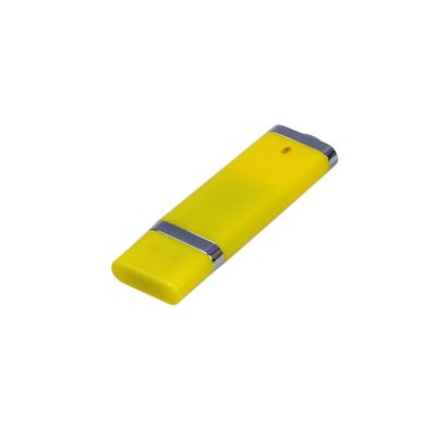USB-флешка промо на 128 Гб прямоугольной классической формы, желтый-0