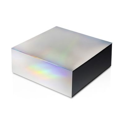 Подарочная коробка с голографическим шубером без печати Aurora, L, 260х260х100 мм.-0