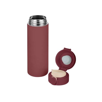 Вакуумная термокружка Waterline c кнопкой Guard, 400 мл, тубус, бургунди-1