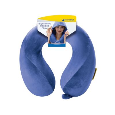 Подушка для путешествий с эффектом памяти, с капюшоном Hooded Tranquility Pillow, синий-1