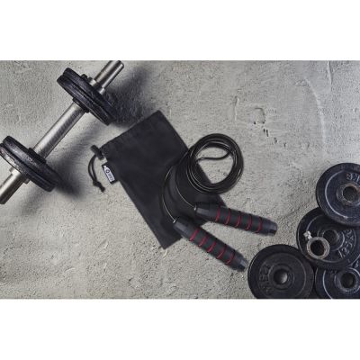 Austin, скакалка с мягкими ручками в чехле из переработанного PET-материала, красный-5