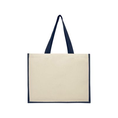 Сумка-тоут Varai для покупок из холщового хлопка и джута (плотность 320 г/м2), темно-синий-2