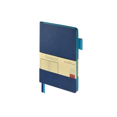 Блокнот А5 Boston, синий с голубым срезом-0