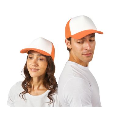 Бейсболка с сеткой Newport, оранжевый/белый-0