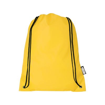 Рюкзак со шнурком Oriole из переработанного ПЭТ, желтый-1