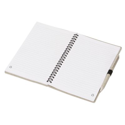 Блокнот А5 Toledo M, бежевый + ручка шариковая Pianta из пшеничной соломы, бежевый-2