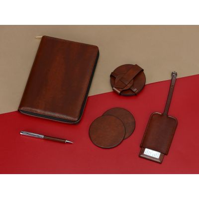 Бизнес-блокнот на молнии А5 Fabrizio с RFID защитой и ручкой, черный-11