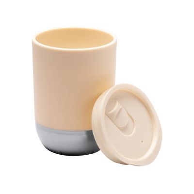 Термокружка LINDE с двойными стенками из переработанного полипропилена, бежевый-1