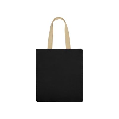 Сумка для шопинга Steady из хлопка с парусиновыми ручками, 260 г/м2, черный-3