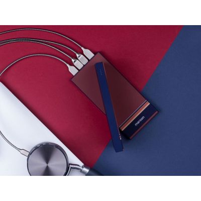Внешний аккумулятор Rombica NEO ARIA Maroon, 10000мАч, Soft-touch, PD, QCharge, Type-C, бордовый/син-6