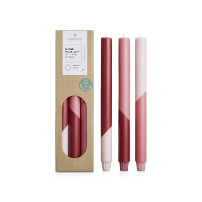 Originalhome Eden диагональные свечи - набор из 3 штук - Красный-0