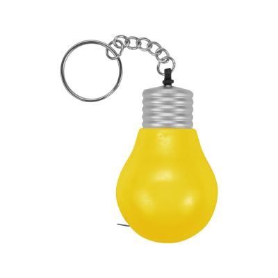Брелок-рулетка для ключей Лампочка, желтый/серебристый-1