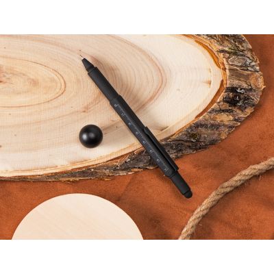 Ручка шариковая металлическая Tool, синий. Встроенный уровень, мини отвертка, стилус-8