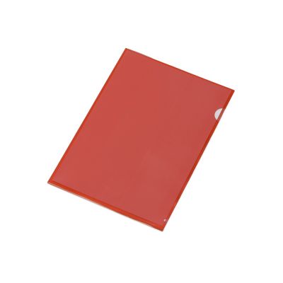 Папка-уголок прозрачный формата А4  0,18 мм, красный глянцевый-1