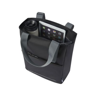 Водонепроницаемая эко-сумка Aqua для ноутбука с диагональю экрана 14 дюймов, сплошной черный-3