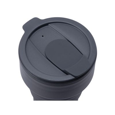 Силиконовый складной стакан GoCup, темно-серый-5