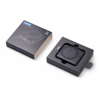 Магнитный беспроводной внешний аккумулятор c подсветкой лого Энчант, 10000 мАч, черный-9