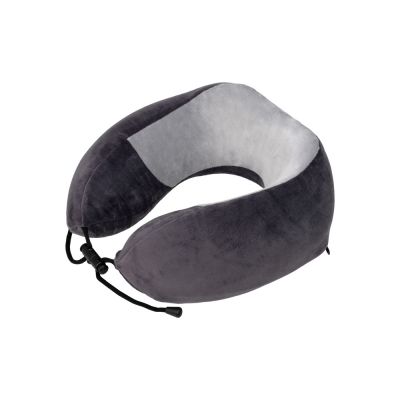 Подушка TORBER, дорожная, с эффектом памяти, тёмно-серая, полиэстер+спандекс-1