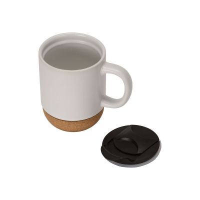 Кружка Denpasar с пробковым дном и крышкой, цветная с двух сторон, белый-3