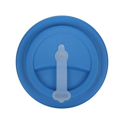 Пластиковый стакан Take away с двойными стенками и крышкой с силиконовым клапаном, 350 мл, белый/голубой-4