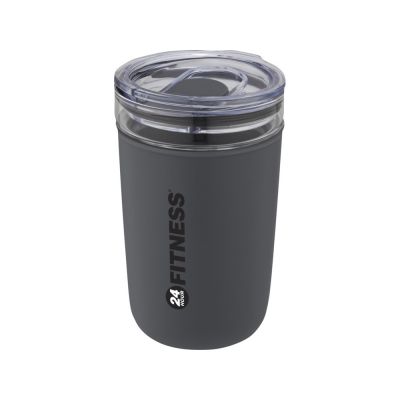 Bello, стеклянная кружка объемом 420 мл с внешней стенкой из переработанного пластика, серый-5