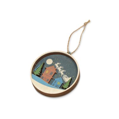 Подвеска деревянная многослойная Ночь перед рождеством-0