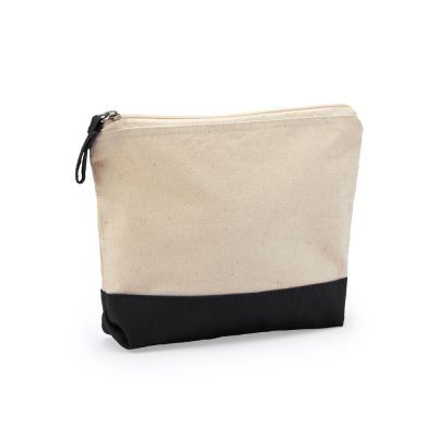 Косметичка DOEL из хлопка плотностью 280 г/м2, бежевый/черный-0