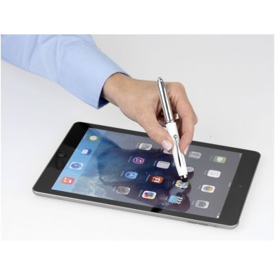 Ручка-стилус шариковая Xenon, белый, синие чернила-4