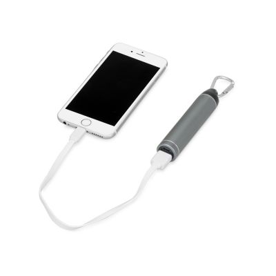 Портативное зарядное устройство Марс с карабином, 2600 mAh, серый-1